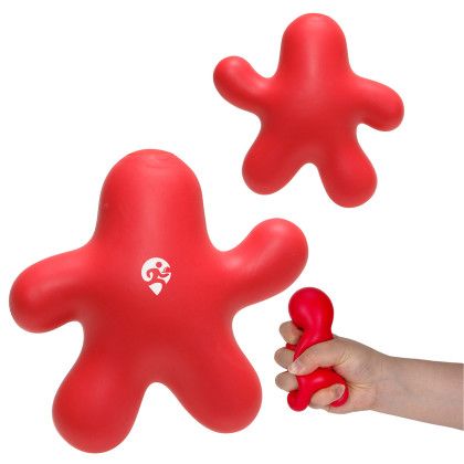 Custom Gel Man Stress Reliever - Red