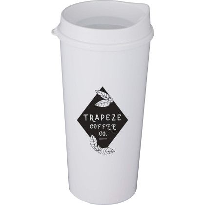 Custom Roadmaster 20 oz Travel Tumbler with Sip-Thru Lid - White Custom Roadmaster 20 oz Travel Tumbler with Sip-Thru Lid - White