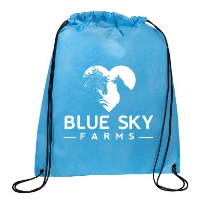 Cheap Drawstring Backpacks in Bulk | Colorful Non-Woven Drawstring Backpack | Custom Eco-Friendly Backpacks - Carolina Blue