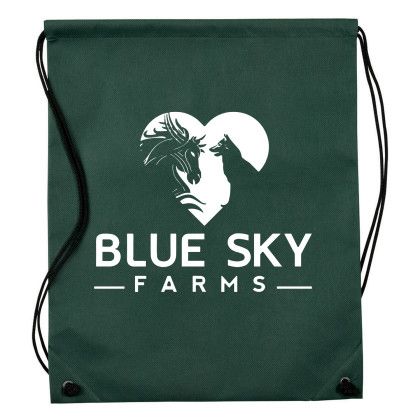 Cheap Drawstring Backpacks in Bulk | Colorful Non-Woven Drawstring Backpack | Custom Eco-Friendly Backpacks - Hunter Green