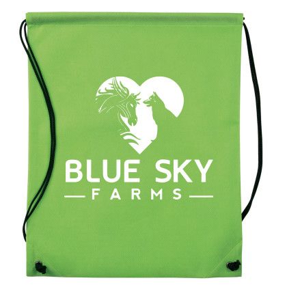 Cheap Drawstring Backpacks in Bulk | Colorful Non-Woven Drawstring Backpack | Custom Eco-Friendly Backpacks - Lime Green
