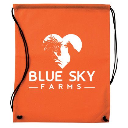 Cheap Drawstring Backpacks in Bulk | Colorful Non-Woven Drawstring Backpack | Custom Eco-Friendly Backpacks - Orange