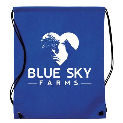 Cheap Drawstring Backpacks in Bulk | Colorful Non-Woven Drawstring Backpack | Custom Eco-Friendly Backpacks - Reflex Blue