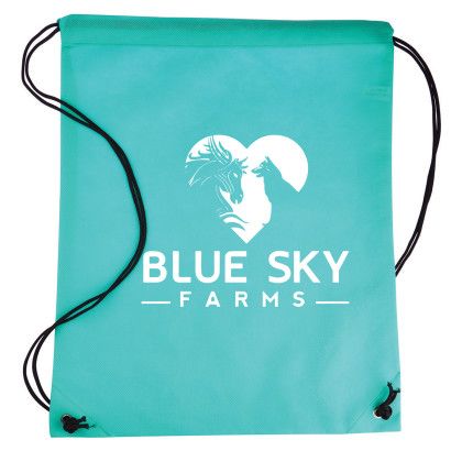 Cheap Drawstring Backpacks in Bulk | Colorful Non-Woven Drawstring Backpack | Custom Eco-Friendly Backpacks - Teal