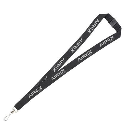Black - Custom Polyester Lanyard with Breakaway Release - 3/4" Black - Custom Polyester Lanyard with Breakaway Release - 3/4"