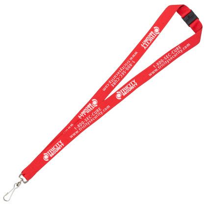 Red - Custom Polyester Lanyard with Breakaway Release - 3/4" Red - Custom Polyester Lanyard with Breakaway Release - 3/4"
