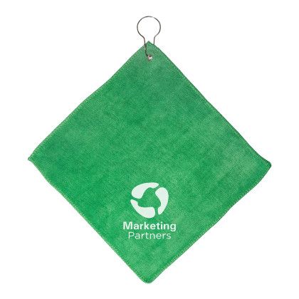 Custom Microfiber Golf Towel with Grommet and Hook - Green Custom Microfiber Golf Towel with Grommet and Hook - Green