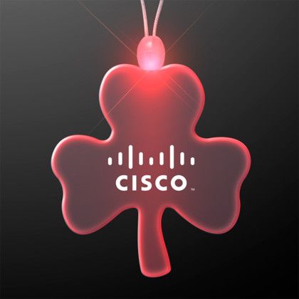 Custom Acrylic Big Shamrock Shape Necklace with Red LED Custom Acrylic Big Shamrock Shape Necklace with Red LED