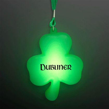 Custom Big Light Up Shamrock Necklace for St. Paddy's Day - Green Custom Big Light Up Shamrock Necklace for St. Paddy's Day - Green