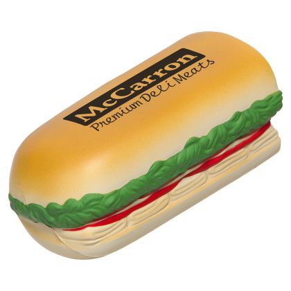 Custom Sub Sandwich Stress Reliever - Brown with Green with Red Custom Sub Sandwich Stress Reliever - Brown with Green with Red
