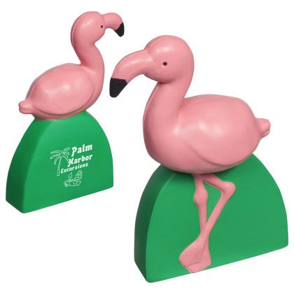 Custom Flamingo Stress Reliever - Pink with Green