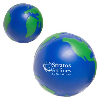 Custom Earthball Stress Reliever - Blue with Green Custom Earthball Stress Reliever - Blue with Green