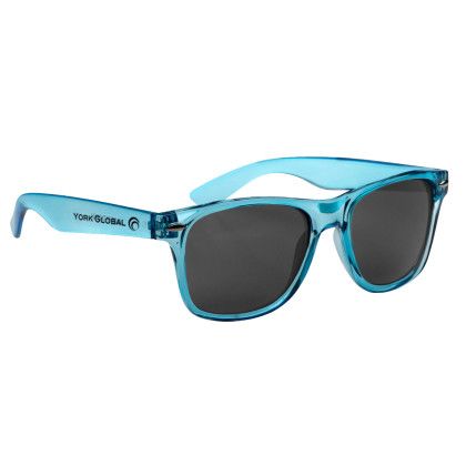 Custom Company Logo Sunglasses for Promotional Advertising - Translucent Blue Custom Company Logo Sunglasses for Promotional Advertising - Translucent Blue