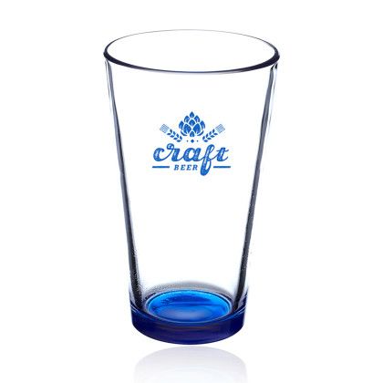 Promotional Blue 16 oz Pint Glasses