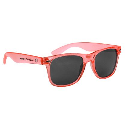 Custom Company Logo Sunglasses for Promotional Advertising - Translucent Orange Custom Company Logo Sunglasses for Promotional Advertising - Translucent Orange