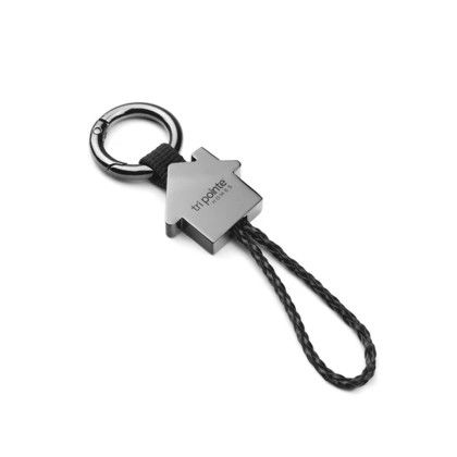 Custom CasaLink Wristlet Keychain - Black Side View Custom CasaLink Wristlet Keychain - Black Side View