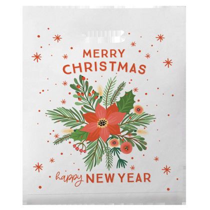 Custom Christmas Scatter Design 3 Merchant Paper Bags - 12" x 15" x 2.5" - Back Custom Christmas Scatter Design 3 Merchant Paper Bags - 12" x 15" x 2.5" - Back