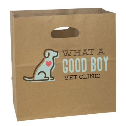 Custom 11 x 11 x 6 Full Color Natural Kraft Paper Take Out Bag Custom 11 x 11 x 6 Full Color Natural Kraft Paper Take Out Bag