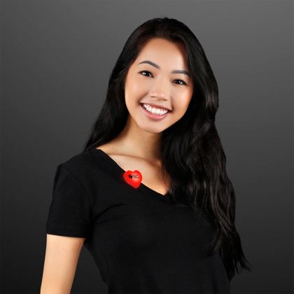 Custom LED Blinking Red Heart Clip - Red In Use Custom LED Blinking Red Heart Clip - Red In Use