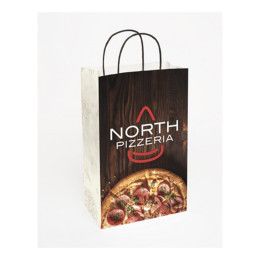 Custom 8.5" x 13.375" x 5" Full Color White Color Choice Handle Shopper Custom 8.5" x 13.375" x 5" Full Color White Color Choice Handle Shopper