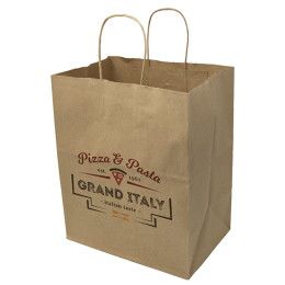 Custom 10" x 12" x 7" Full Color Natural Handle Shopper Paper Bags Custom 10" x 12" x 7" Full Color Natural Handle Shopper Paper Bags