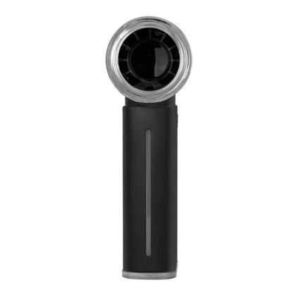 Custom BreezeMist Rechargeable Handheld Fan - Black Front View Custom BreezeMist Rechargeable Handheld Fan - Black Front View