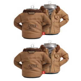 Custom The Detroit Can Cooler, By Puffin Drinkware - Brown Custom The Detroit Can Cooler, By Puffin Drinkware - Brown