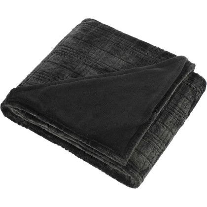 Custom Luxury Comfort Flannel Fleece Blanket - Black Side View Custom Luxury Comfort Flannel Fleece Blanket - Black Side View