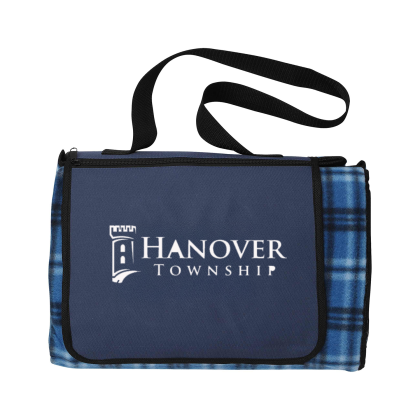 Custom Extra Large Plaid Picnic Blanket - Blue Custom Extra Large Plaid Picnic Blanket - Blue