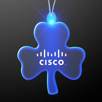 Custom Acrylic Big Shamrock Shape Necklace with Blue LED Custom Acrylic Big Shamrock Shape Necklace with Blue LED