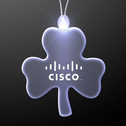 Custom Acrylic Big Shamrock Shape Necklace with White LED Custom Acrylic Big Shamrock Shape Necklace with White LED