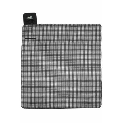 Custom Extra Large Plaid Picnic Blanket - Black Front View Custom Extra Large Plaid Picnic Blanket - Black Front View