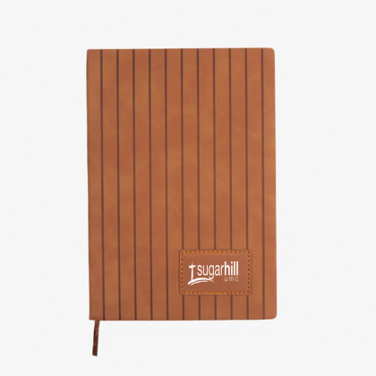 Custom PrimeMark A5 Stripe-Embossed Journal - Brown Custom PrimeMark A5 Stripe-Embossed Journal - Brown