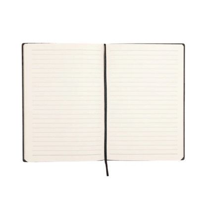 Custom PrimeMark A5 Stripe-Embossed Journal - Black Open View Custom PrimeMark A5 Stripe-Embossed Journal - Black Open View