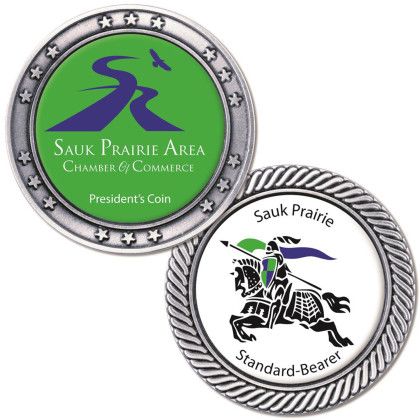 Custom Challenge Coins - Soft Pewter Ox - 1 3/4" diameter 