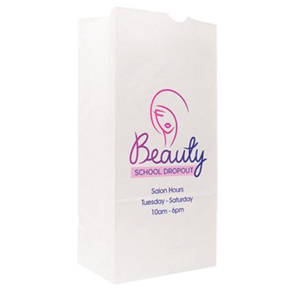 Custom Full Color 1-Sided SOS White Paper Bags - 6.25" x 12.5" x 3.8125" Custom Full Color 1-Sided SOS White Paper Bags - 6.25" x 12.5" x 3.8125"
