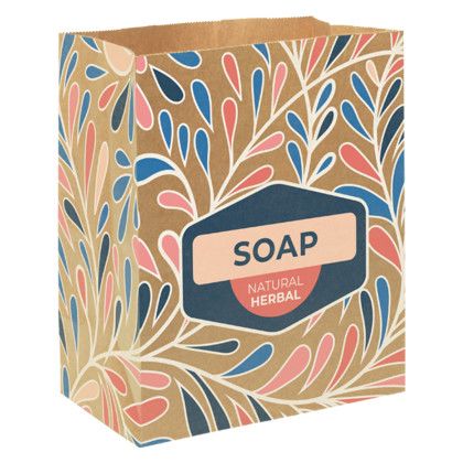 Custom Full Color Natural SOS Paper Bag - 8.5" x 10.25" x 5" Custom Full Color Natural SOS Paper Bag - 8.5" x 10.25" x 5"