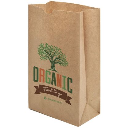 Custom Full Color 1-Sided SOS Kraft Paper Bags - 6" X 11.0625" X 3.625"