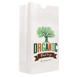 Custom Full Color 1-Sided SOS White Paper Bags - 6" x 11.0625" x 3.625" Custom Full Color 1-Sided SOS White Paper Bags - 6" x 11.0625" x 3.625"