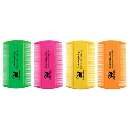 Custom Assorted Neon Flea Comb - 3.5" x 2.063" Custom Assorted Neon Flea Comb - 3.5" x 2.063"