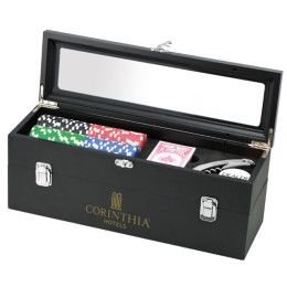 Custom Randall 104 PC Poker Set w/Wine Bottle Holder - Black Custom Randall 104 PC Poker Set w/Wine Bottle Holder - Black
