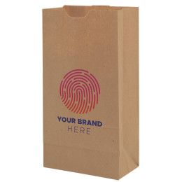 Custom One Color 1-Sided SOS Kraft Paper Bags - 4.25" x 8.1875" x 2.375" Custom One Color 1-Sided SOS Kraft Paper Bags - 4.25" x 8.1875" x 2.375"