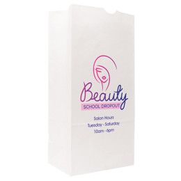 Custom Full Color 1-Sided SOS White Paper Bags - 6.25" x 12.5" x 3.8125" Custom Full Color 1-Sided SOS White Paper Bags - 6.25" x 12.5" x 3.8125"