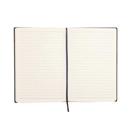 Custom PrimeMark A5 Stripe-Embossed Journal - Navy Open View Custom PrimeMark A5 Stripe-Embossed Journal - Navy Open View