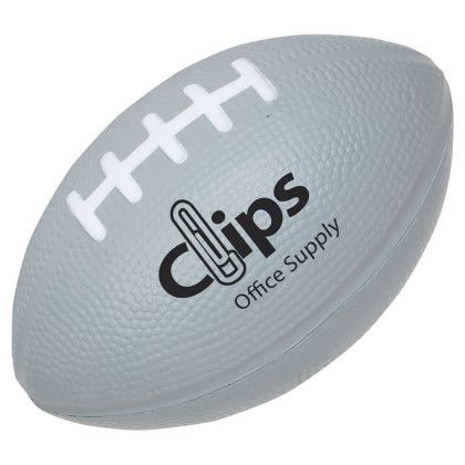 Custom Medium Football Stress Reliever - Gray Custom Medium Football Stress Reliever - Gray