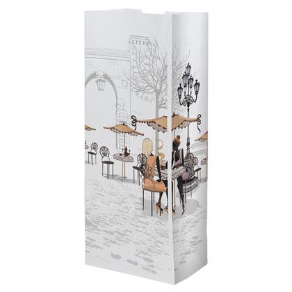 Custom Full Color 4-Sided White Paper Bag - 5" x 12" x 3.125" - Back View Custom Full Color 4-Sided White Paper Bag - 5" x 12" x 3.125" - Back View