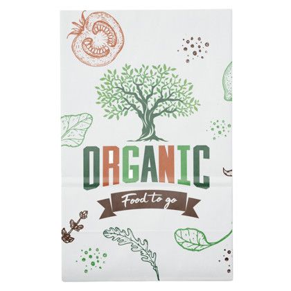 Custom Full Color White SOS Paper Bag - 8.5" x 13.375" x 5" - Front View Custom Full Color White SOS Paper Bag - 8.5" x 13.375" x 5" - Front View