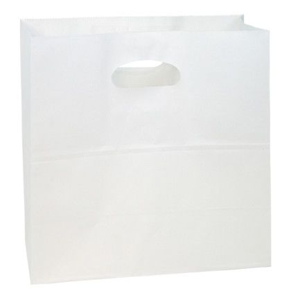 Custom 11 x 11 x 6 Full Color White Kraft Paper Take Out Bag - Back View Custom 11 x 11 x 6 Full Color White Kraft Paper Take Out Bag - Back View