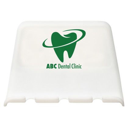 Custom Toothbrush Shelf Holder - White Front View 