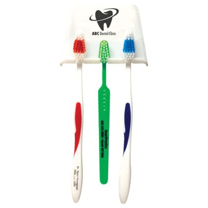 Custom Toothbrush Shelf Holder - White In Use 